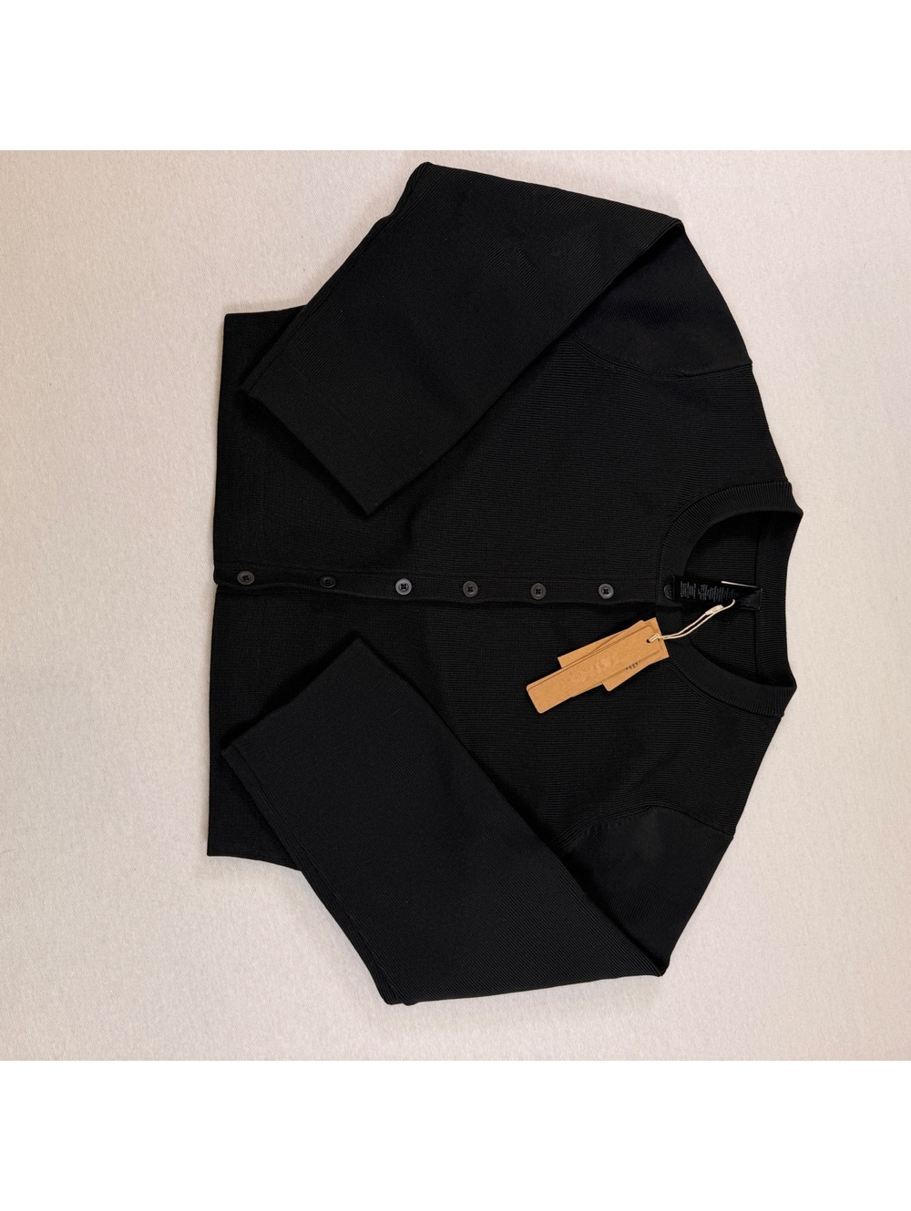 NWT SKIMS Refined Knit Crop Cardigan Onyx Medium M